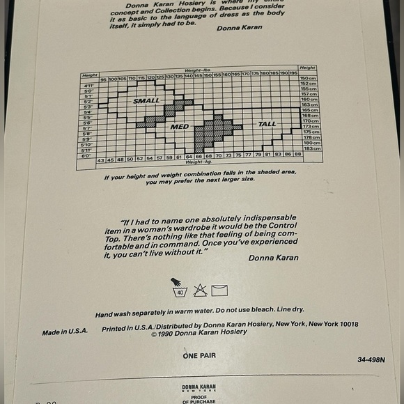 NEW Vintage 1990 Donna Karan Sheer Satin Control Top Pantyhose DK Shadow - Picture 4 of 4